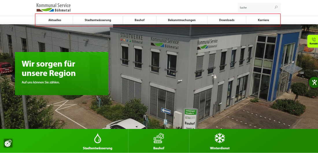 Startseite Kommunal Service Böhmetal Sparten